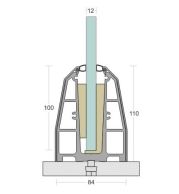 SD 30 Continuous Profile System Aluminum Glass Railing Base Profile for Balcony and Staircase, Indoor and Outdoor Top Mount Design, Durable Finish, Easy Installation for Modern Projects 